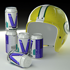 Vorta-Cola cans and helmet