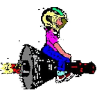 Spacecraft-riding Keen (original b/w image from disk sticker)